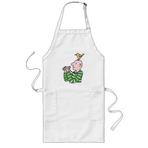 Cartoon Bird Watcher & Bird Lang Schort