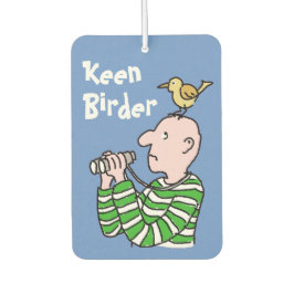 Cartoon Bird Watcher & Bird Luchtverfrisser