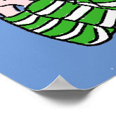 Cartoon Bird Watcher & Bird. Poster (Hoek)