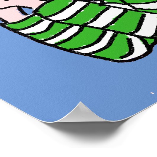 Cartoon Bird Watcher & Bird. Poster (Hoek)