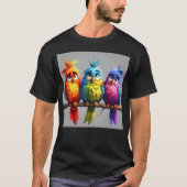 Cartoon Birds 1 leuk T-shirt (Voorkant)