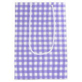 Cartoon Birthday Girl op Gingham Medium Cadeauzakje (Achterkant)