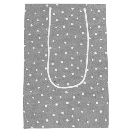 Cartoon Birthday Girl op poka Dots Medium Cadeauzakje (Achterkant)