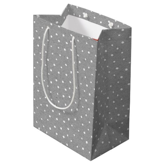 Cartoon Birthday Girl op poka Dots Medium Cadeauzakje (Achterkant Gekanteld)