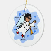 Cartoon Black Boy Angel met Horn Ornament (Links)