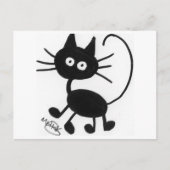 Cartoon Black Cat Briefkaart (Voorkant)