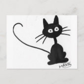 Cartoon Black Cat Briefkaart (Voorkant)