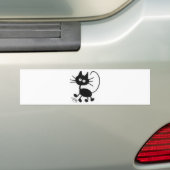 Cartoon Black Cat Bumpersticker (Op auto)