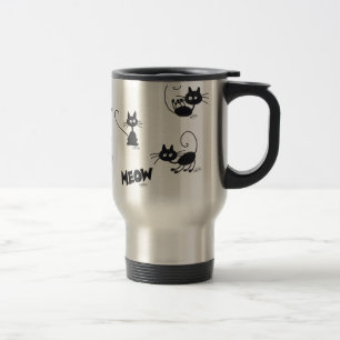 Cartoon Black Cat Reisbeker
