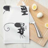 Cartoon Black Cat Theedoek (Quarter Fold)