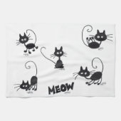 Cartoon Black Cat Theedoek (Horizontaal)