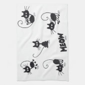 Cartoon Black Cat Theedoek (Verticaal)