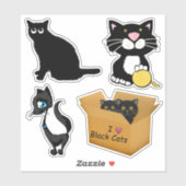 Cartoon Black Cats Sticker (Vel)