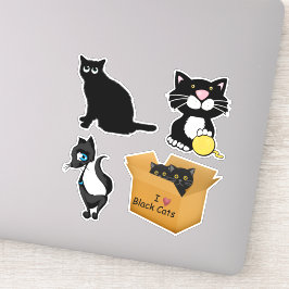 Cartoon Black Cats Sticker