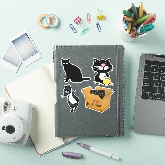 Cartoon Black Cats Sticker (iPad Cover)