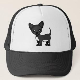 Cartoon Black Chihuahua Trucker Pet