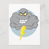 Cartoon Black Cloud met bliksem Briefkaart (Voorkant)