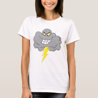 Cartoon Black Cloud met bliksem T-shirt