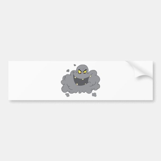 Cartoon Black Cloud of Smog Bumpersticker (Voorkant)