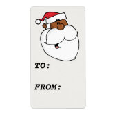 Cartoon Black Santa Claus Gift Label (Voorkant)