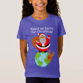 Cartoon Black Santa Claus op aarde, T-shirt (Voorkant)
