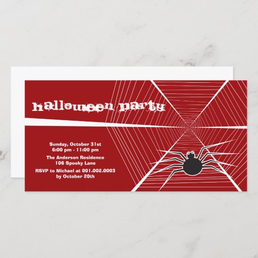 Cartoon Black Spider en Web Kind Halloween Party (Voorkant / Achterkant)