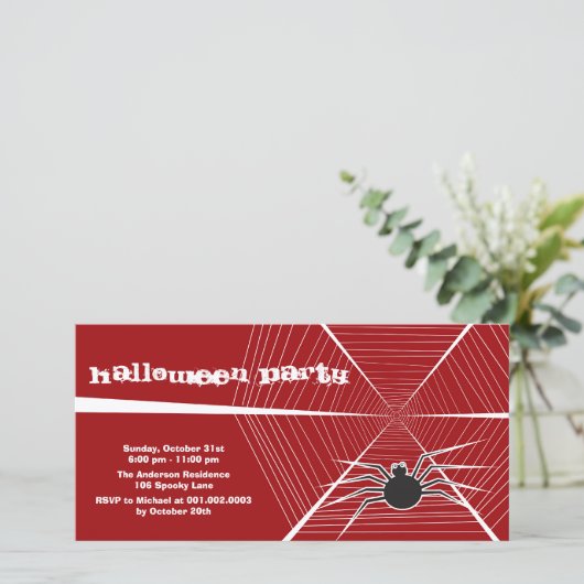 Cartoon Black Spider en Web Kind Halloween Party (Staand voorkant)