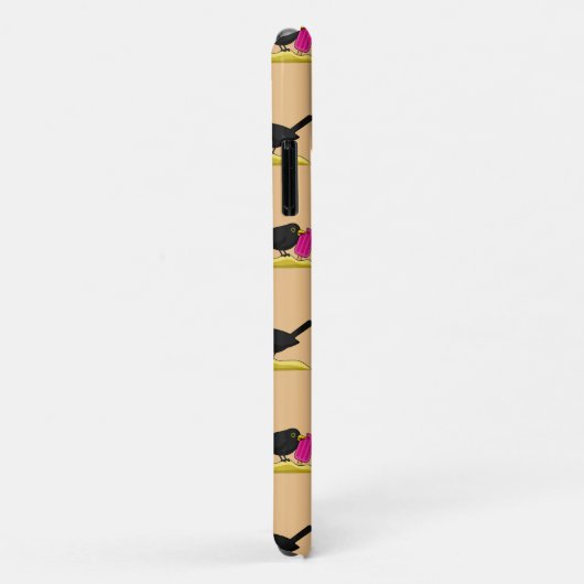 Cartoon Blackbird die een ijsscheurpatroon eet Case-Mate iPhone Case (Achterkant/rechts)