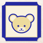 Cartoon blauw beige teddybeer Schattige grappig Kartonnen Onderzetters (Voorkant)