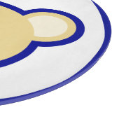 Cartoon blauw beige teddybeer Schattige grappig Snijplank (Hoek)