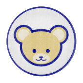 Cartoon blauw beige teddybeer Schattige grappig Snijplank (Voorkant)