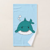 Cartoon Blauw en witte haai Bad Handdoek (Handdoek)
