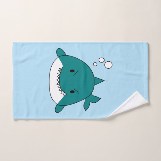 Cartoon Blauw en witte haai Bad Handdoek (Handdoek)