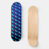 Cartoon blauw narwals patroon op Navy Blue Persoonlijk Skateboard (Voorkant)