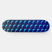 Cartoon blauw narwals patroon op Navy Blue Persoonlijk Skateboard (Horizontaal)