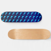 Cartoon blauw narwals patroon op Navy Blue Persoonlijk Skateboard (Horizontaal)