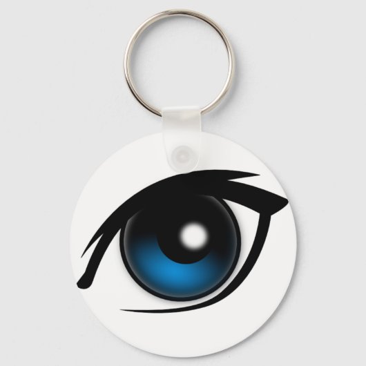 Cartoon blauw oog sleutelhanger (Voorkant)