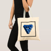 Cartoon blauw zwart Speelgoed blokkeert driehoek A Tote Bag (Voorkant (product))