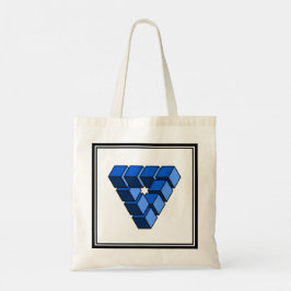 Cartoon blauw zwart Speelgoed blokkeert driehoek A Tote Bag