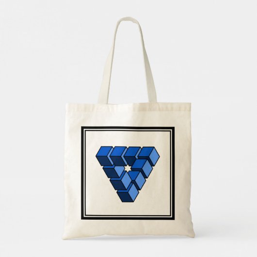 Cartoon blauw zwart Speelgoed blokkeert driehoek A Tote Bag (Achterkant)