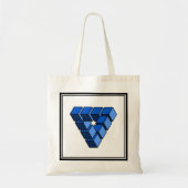 Cartoon blauw zwart Speelgoed blokkeert driehoek A Tote Bag (Voorkant)