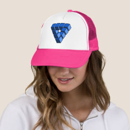 Cartoon Blauw zwarte Speelgoed Driehoek Grafisch T Trucker Pet