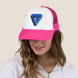Cartoon Blauw zwarte Speelgoed Driehoek Grafisch T Trucker Pet