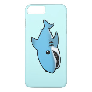 cartoon blauwe haai 	iPhone 8/7 plus hoesje