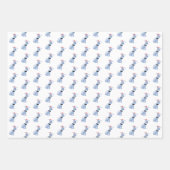 Cartoon blauwe hond Cheeky Dog Kerstmis  Inpakpapier Vel (Voorkant)