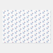 Cartoon blauwe poedel met kerstmis  inpakpapier vel (Voorkant 3)