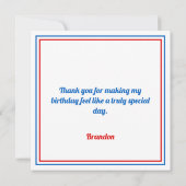 Cartoon Blauwe & Rode Bowling Kinderen 6e Verjaard Bedankkaart (Achterkant)