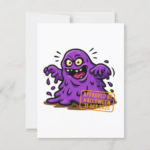 Cartoon Blob – Goedgekeurd door Halloween Briefkaart