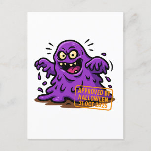 Cartoon Blob – Goedgekeurd door Halloween Feestdagenkaart