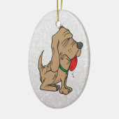 cartoon bloedhond keramisch ornament (Links)
